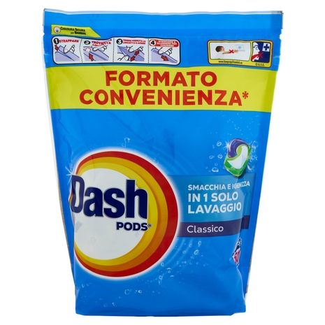 Dash Pods Detersivo Lavatrice In Capsule, Classico, 50 Lavaggi 905 g
